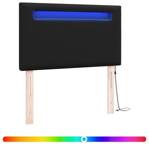 vidaXL Tête de lit LED Noir 100 cm Cuir synthétique