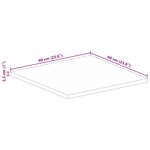 vidaXL Dessus de table 60x60x2 5 cm carré bois massif de récupération