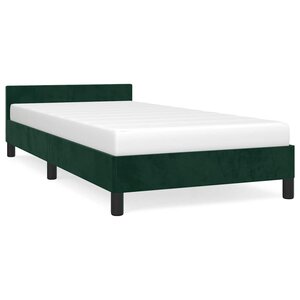 vidaXL Cadre de lit sans matelas vert foncé 90x200 cm velours