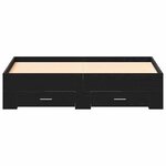 Lit vidaXL avec tiroirs Chêne Noir 135x190 cm Bois d'ingénierie