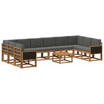vidaXL Ensemble de canapés d'extérieur 11 pc Naturel et Anthracite