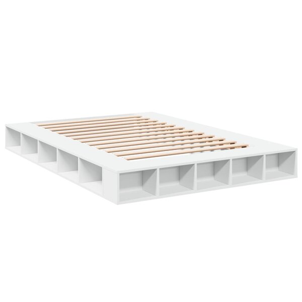 vidaXL Cadre de lit blanc 140x200 cm bois d'ingénierie