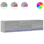 vidaXL Meuble TV avec LED sonoma gris 165x34x40 cm bois d'ingénierie