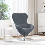 Fauteuil œuf vidaXL en velours gris foncé