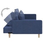 vidaXL Canapé-lit à 2 places avec deux oreillers bleu tissu
