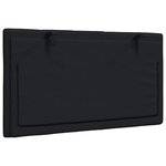 vidaXL Coussin de tête de lit noir 80 cm tissu