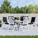 vidaXL Coussins de chaise à dossier haut lot de 6 noir tissu oxford