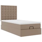 VidaXL Lit ottoman et matelas cappuccino 90x200 cm similicuir