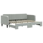 vidaXL Lit de jour avec gigogne sans matelas gris clair 80x200 cm