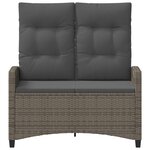 vidaXL Banc de jardin Gris et Gris foncé 105 x 60 x 112 cm