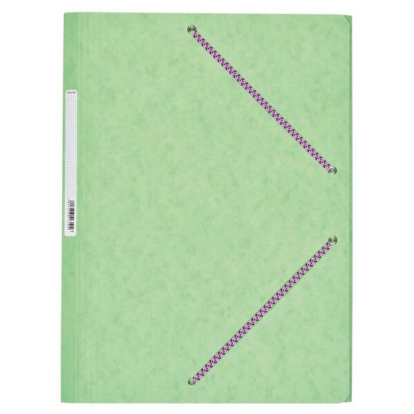 Chemise Carte Lustée 24 x 32 cm à rabats avec élastique et étiquette de dos Tilleul COUTAL