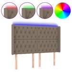vidaXL Tête de lit à LED Taupe 147x16x118/128 cm Tissu
