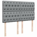 vidaXL Sommier à lattes de lit avec matelas Gris clair 140x200cm Tissu