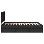 vidaXL Cadre de lit avec tête de lit Noir 150 x 200 cm Pin massif