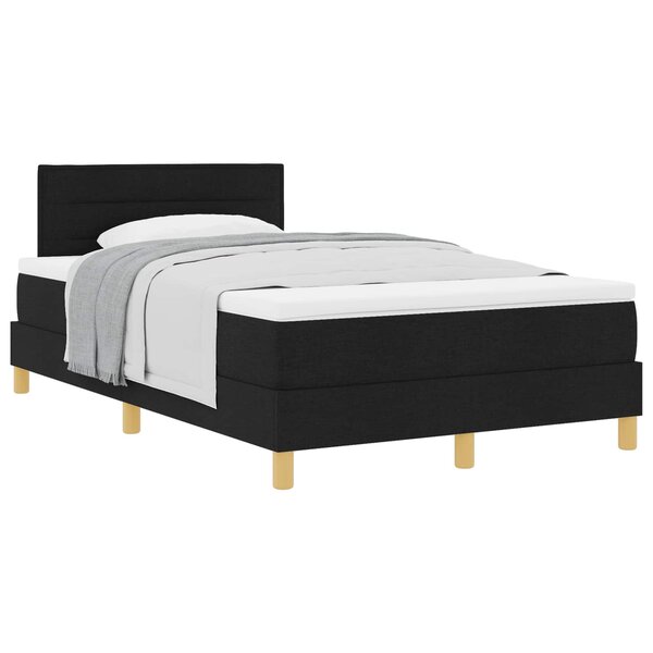 vidaXL Lit à ressorts avec coussin Noir 120 x 190 cm tissu