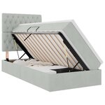 vidaXL Lit de rangement LED avec matelas Gris clair 90 x 190 cm