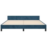 vidaXL Cadre de lit avec tête de lit Bleu foncé 160x200 cm Velours