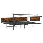 vidaXL Cadre de lit en métal sans matelas chêne fumé 160x200 cm