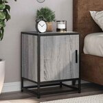 vidaXL Tables de chevet 2 Pièces sonoma gris bois d'ingénierie et métal