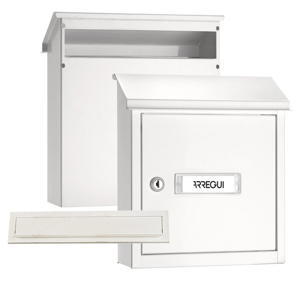 Pack Bouche d'entrée + Boîte aux lettre en acier V4031 Fente 23 x 3 cm Blanc