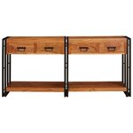 vidaXL Tables console avec tiroir 2 Pièces Marron Bois d'Acacia Massif