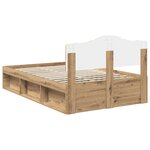 vidaXL Cadre de lit Chêne artisan 120 x 200 cm Bois de pin massif