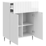 vidaXL Buffet Blanc brillant 66 x 34 5 x 92 cm Bois d'ingénierie