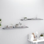 vidaXL Étagères murales flottantes 2 Pièces gris 120x23 5x3 8 cm MDF
