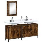vidaXL Ensemble de meubles de salle de bain 3 Pièces Chêne fumé