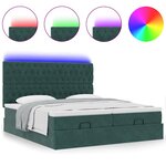 vidaXL Cadre de lit ottoman avec matelas vert foncé 200x200 cm velours