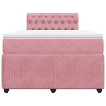 vidaXL Sommier à lattes de lit avec matelas Rose 120x200 cm Velours