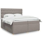 vidaXL Sommier à lattes de lit avec matelas Taupe 200x200 cm Tissu