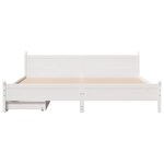 vidaXL Cadre de lit sans matelas blanc 200x200 cm bois massif de pin