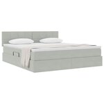 vidaXL Lit de Rangement avec matelas Gris clair 180 x 200 cm Velours