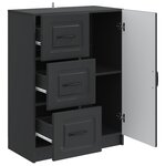vidaXL Buffet avec tiroir Noir 66 x 34 5 x 87 cm Bois d'ingénierie