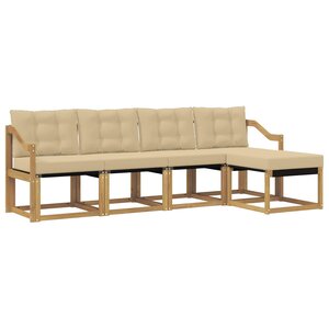 vidaXL Ensemble de canapés d'extérieur 5 pc Blanc et Beige