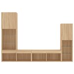vidaXL Unités murales TV avec LED 4 Pièces chêne sonoma bois d'ingénierie