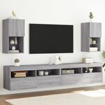 vidaXL Meubles TV avec lumières LED 2 Pièces sonoma gris 30 5x30x60 cm
