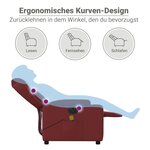 vidaXL Fauteuil de massage inclinable électrique rouge bordeaux