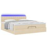 VidaXL Cadre de lit ottoman avec matelas crème 200x200cm tissu