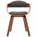vidaXL Chaise de salle à manger Gris foncé Tissu et bois courbé