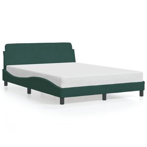 vidaXL Cadre de lit Dover vert foncé 120x200 cm velours