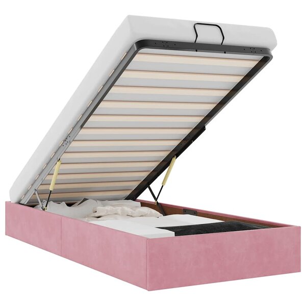 vidaXL Cadre de lit ottoman sans matelas rose 90x200 cm velours