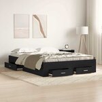 Lit vidaXL avec tiroirs Chêne Noir 135x190 cm Bois d'ingénierie