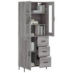 vidaXL Buffet haut Sonoma gris 69 5x34x180 cm Bois d'ingénierie