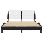 vidaXL Cadre de lit avec LED sans matelas Zadar noir et blanc 140x200 cm