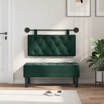 vidaXL Tête de lit suspendue Vert foncé Velours