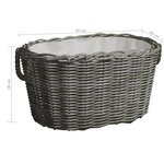 vidaXL Panier à bois de chauffage avec poignées 59x42x28 cm Gris Saule