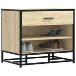 vidaXL Banc à chaussures chêne sonoma bois d'ingénierie et métal