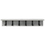 vidaXL Porte-manteau mural avec étagère Gris béton 60 x 10.5 x 10.5 cm
